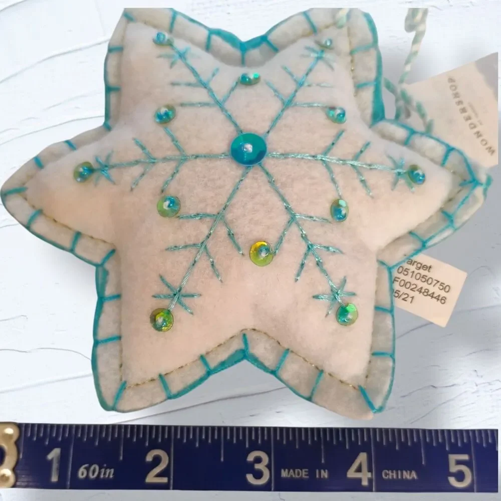 Wondershop Snowflake Embroidered Felt Fabric Christmas Tree Ornament